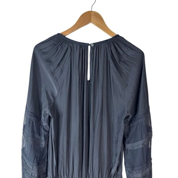 RAMY BROOK Aidan Black Mini Dress Size Medium Silk Blend Long Sleeve - Picture 9 of 13